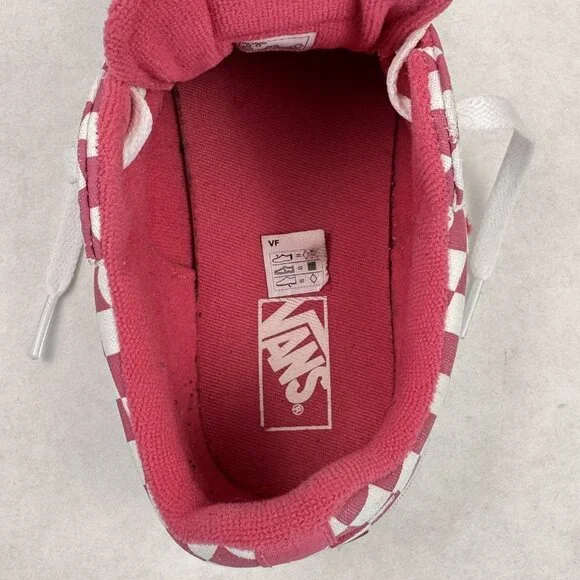 Vans Off The Wall Womens Sz 6 Low Top Sneakers Pink White Checkered Lace Up Shoe - Picture 9 of 13
